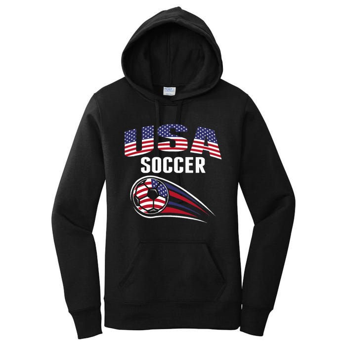 America Soccer Fans Jersey United States Football Lovers Women's Pullover Hoodie