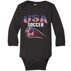 America Soccer Fans Jersey United States Football Lovers Baby Long Sleeve Bodysuit