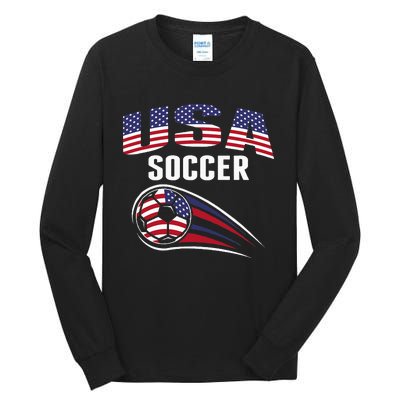 America Soccer Fans Jersey United States Football Lovers Tall Long Sleeve T-Shirt