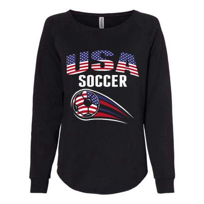 America Soccer Fans Jersey United States Football Lovers Womens California Wash Sweatshirt