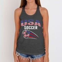 America Soccer Fans Jersey United States Football Lovers Women's Knotted Racerback Tank