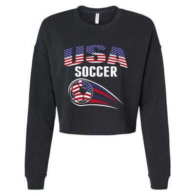 America Soccer Fans Jersey United States Football Lovers Cropped Pullover Crew