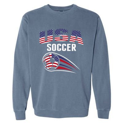 America Soccer Fans Jersey United States Football Lovers Garment-Dyed Sweatshirt