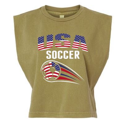 America Soccer Fans Jersey United States Football Lovers Garment-Dyed Women's Muscle Tee