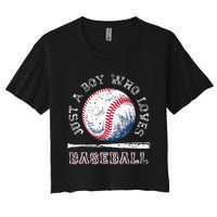 American Sport Fan Baseball Lover Batter Baseball Women's Crop Top Tee