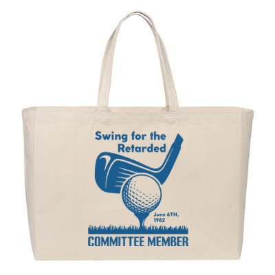 Awesome Swing For The Retarded Committee Member June 6th 1982 Cotton Canvas Jumbo Tote