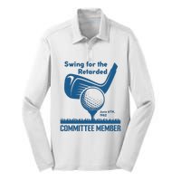 Awesome Swing For The Retarded Committee Member June 6th 1982 Silk Touch Performance Long Sleeve Polo