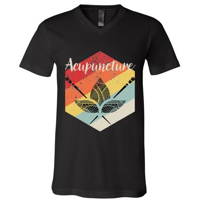 American Softball Flag Players And Bat V-Neck T-Shirt