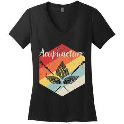 American Softball Flag Players And Bat Women's V-Neck T-Shirt