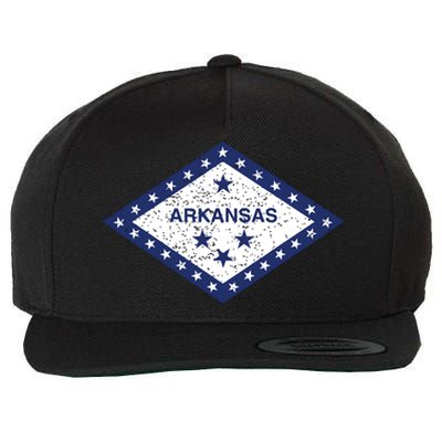 Arkansas State Flag Vintage Distressed Design T Wool Snapback Cap