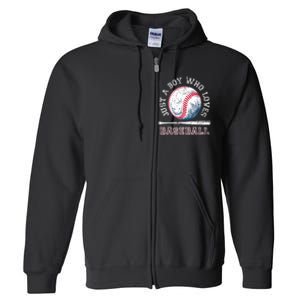 American Sport Fan Baseball Lover Boy Batter Baseball Gift For Player Full Zip Hoodie