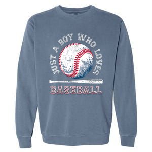 American Sport Fan Baseball Lover Boy Batter Baseball Gift For Player Garment-Dyed Sweatshirt