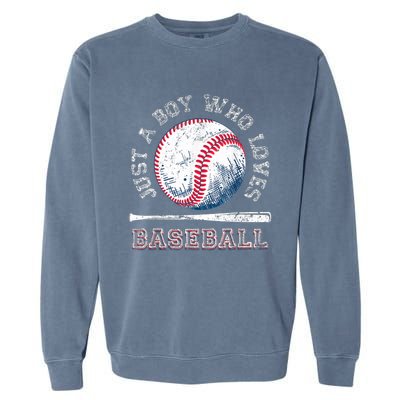 American Sport Fan Baseball Lover Boy Batter Baseball Garment-Dyed Sweatshirt