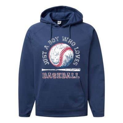 American Sport Fan Baseball Lover Boy Batter Baseball Performance Fleece Hoodie