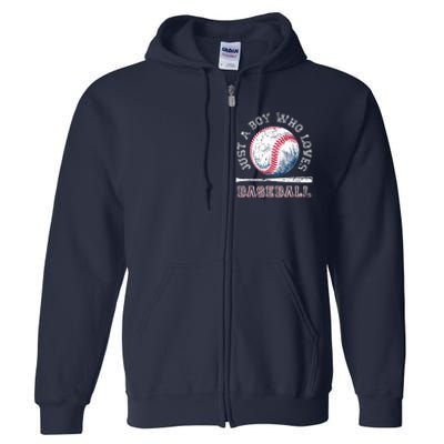 American Sport Fan Baseball Lover Boy Batter Baseball Full Zip Hoodie