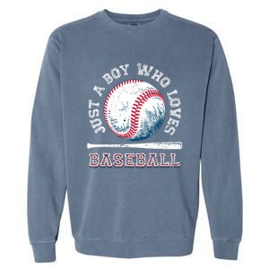 American Sport Fan Baseball Lover Boy Batter Baseball Garment-Dyed Sweatshirt