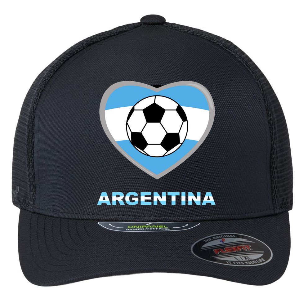Argentina Soccer Football Argentinian Flag Flexfit Unipanel Trucker Cap