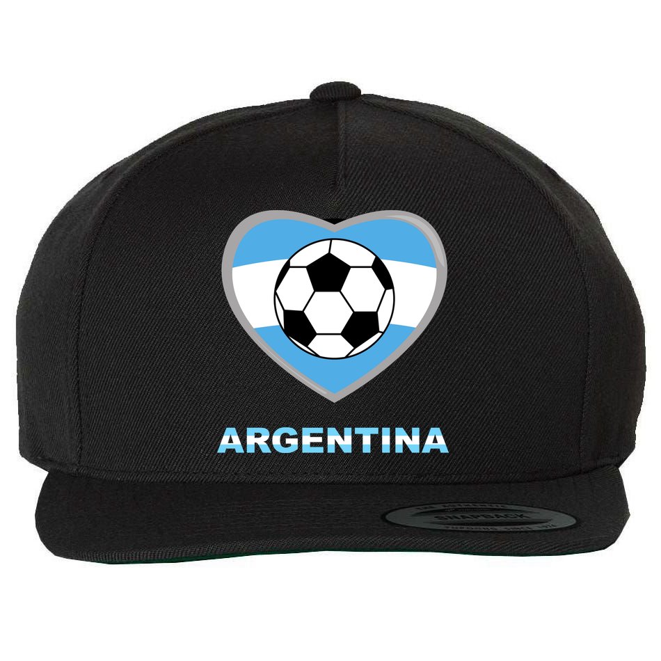 Argentina Soccer Football Argentinian Flag Wool Snapback Cap
