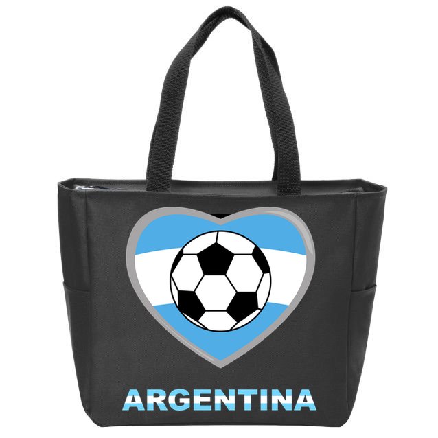 Argentina Soccer Football Argentinian Flag Zip Tote Bag