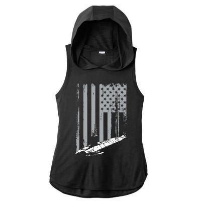 American Submariner Flag Patriotic Submarine Veteran Grandpa Ladies PosiCharge Tri-Blend Wicking Draft Hoodie Tank