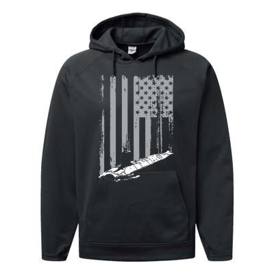 American Submariner Flag Patriotic Submarine Veteran Grandpa Performance Fleece Hoodie