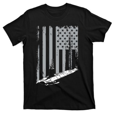 American Submariner Flag Patriotic Submarine Veteran Grandpa T-Shirt