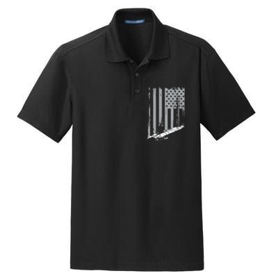 American Submariner Flag Patriotic Submarine Veteran Grandpa Dry Zone Grid Polo