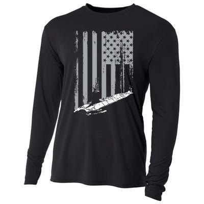 American Submariner Flag Patriotic Submarine Veteran Grandpa Cooling Performance Long Sleeve Crew