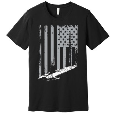 American Submariner Flag Patriotic Submarine Veteran Grandpa Premium T-Shirt