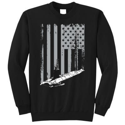 American Submariner Flag Patriotic Submarine Veteran Grandpa Tall Sweatshirt