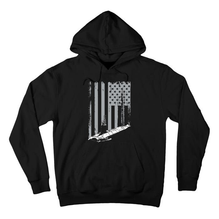 American Submariner Flag Patriotic Submarine Veteran Grandpa Tall Hoodie