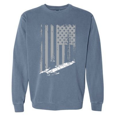 American Submariner Flag Patriotic Submarine Veteran Grandpa Garment-Dyed Sweatshirt