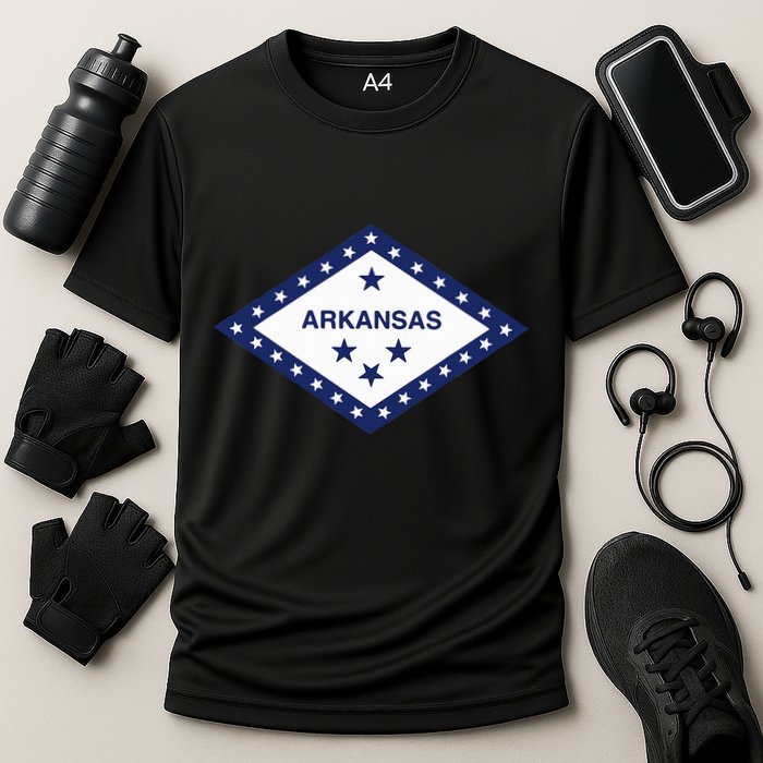 Arkansas State Flag Cooling Performance Crew T-Shirt