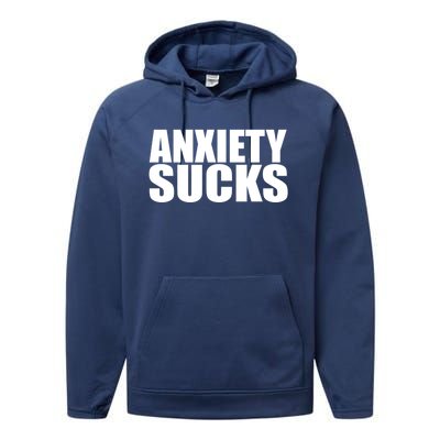 Anxiety Sucks Funny Stress Anxiety Awareness Meaningful Gift Performance Fleece Hoodie