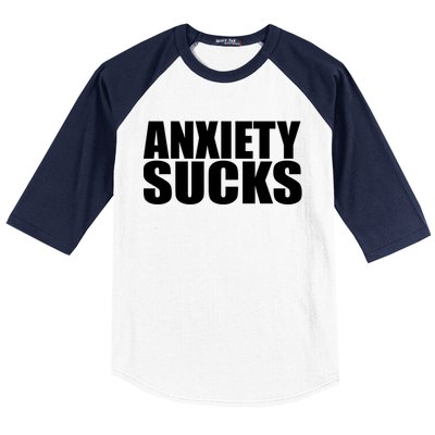 Anxiety Sucks Funny Stress Anxiety Awareness Meaningful Gift Baseball Sleeve Shirt