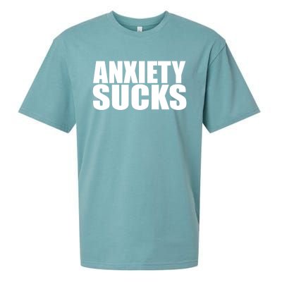 Anxiety Sucks Funny Stress Anxiety Awareness Meaningful Gift Sueded Cloud Jersey T-Shirt