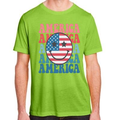 America Smiley Face Adult ChromaSoft Performance T-Shirt