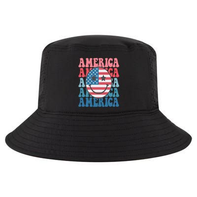 America Smiley Face Cool Comfort Performance Bucket Hat