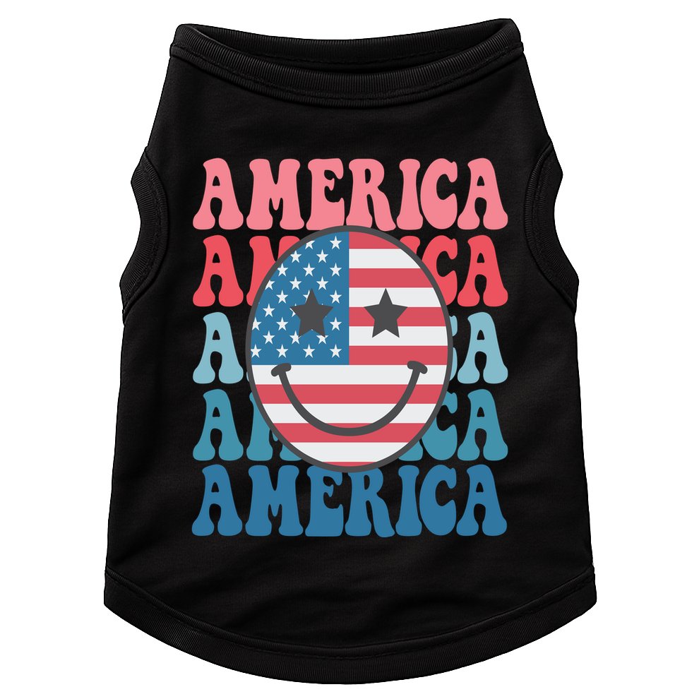 America Smiley Face Doggie Tank