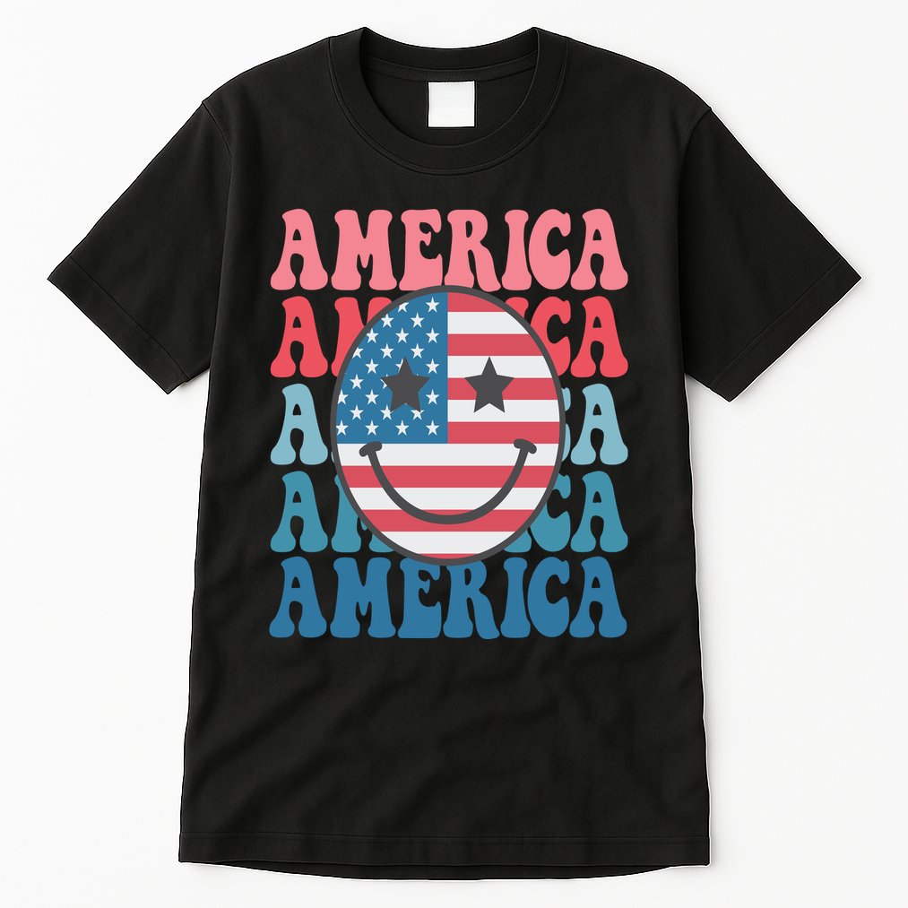 America Smiley Face Tall T-Shirt