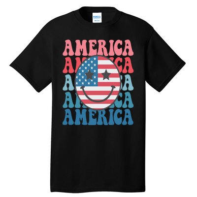 America Smiley Face Tall T-Shirt