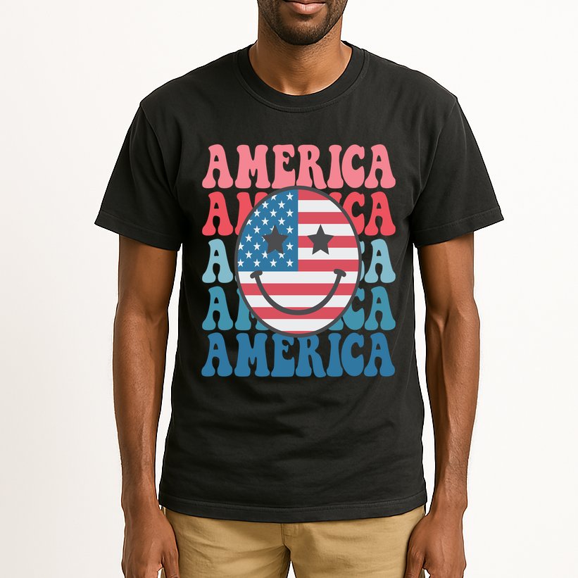 America Smiley Face Tall T-Shirt