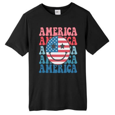 America Smiley Face Tall Fusion ChromaSoft Performance T-Shirt