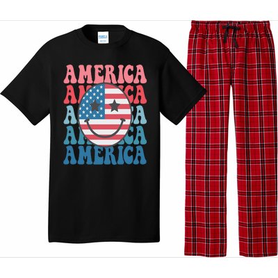 America Smiley Face Pajama Set