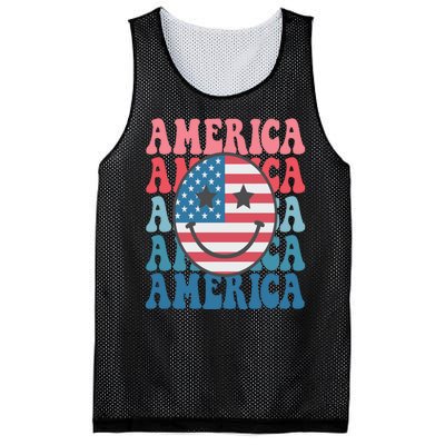 America Smiley Face Mesh Reversible Basketball Jersey Tank