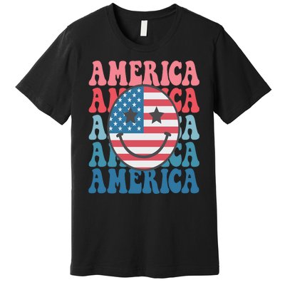 America Smiley Face Premium T-Shirt