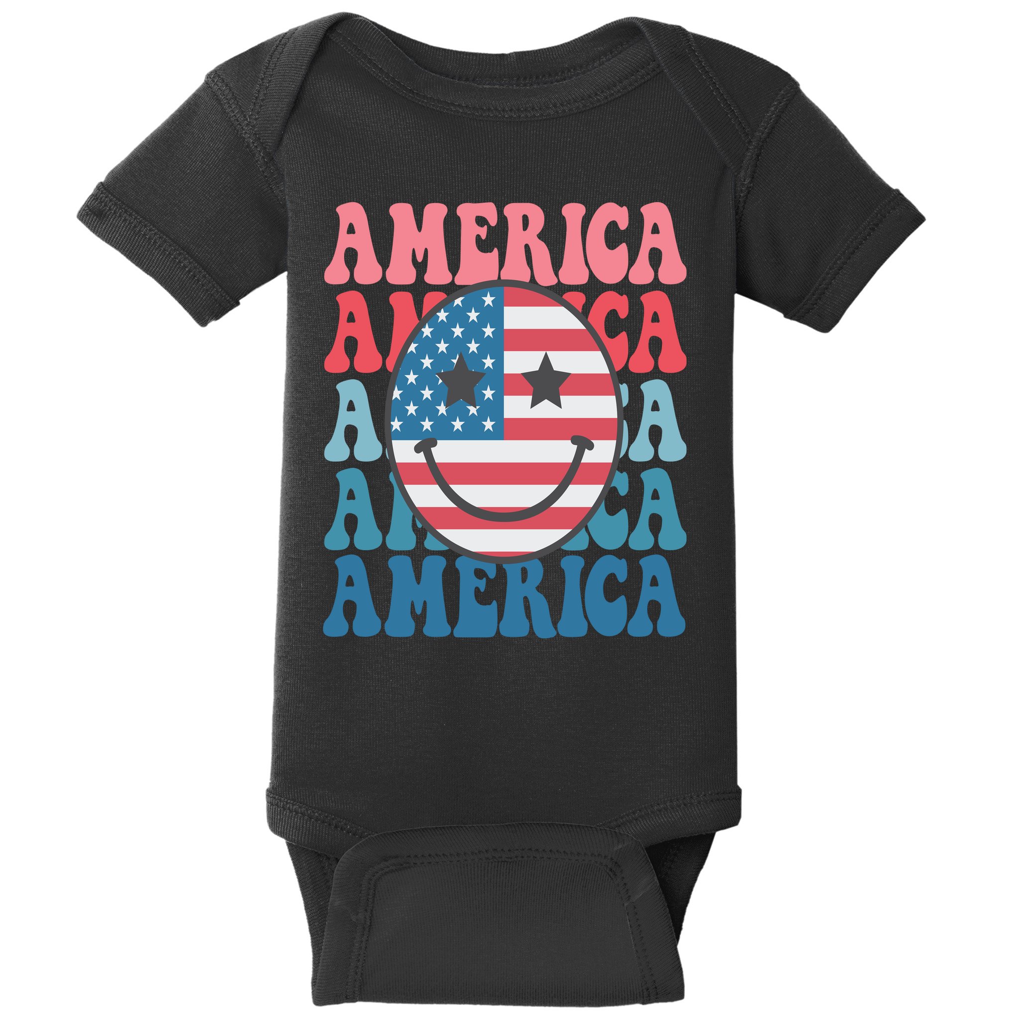 America Smiley Face Baby Bodysuit