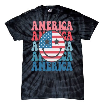 America Smiley Face Tie-Dye T-Shirt