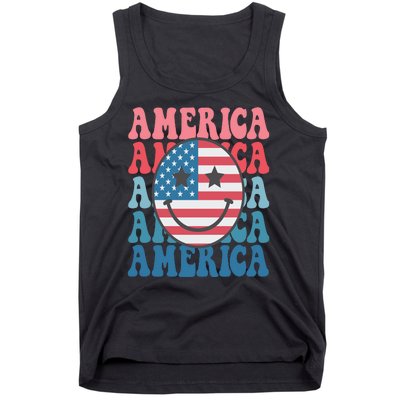 America Smiley Face Tank Top