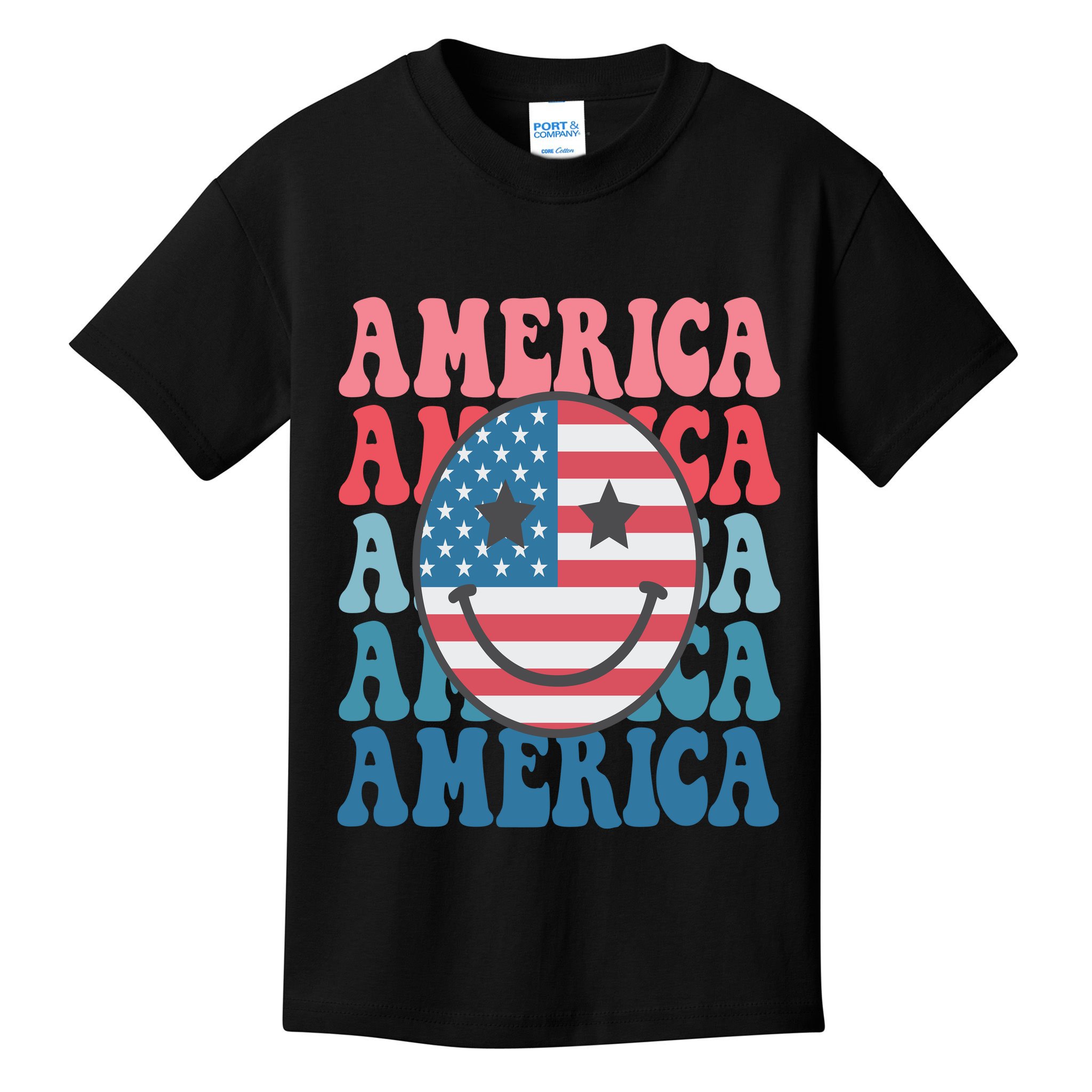 America Smiley Face Kids T-Shirt
